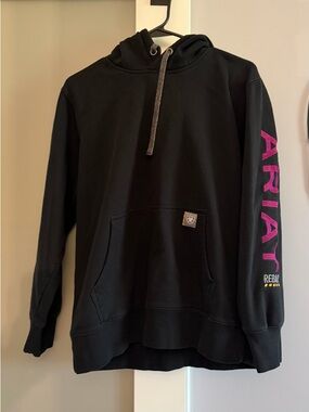 Ariat Black Hoodie with Pink Sleeve Lettering